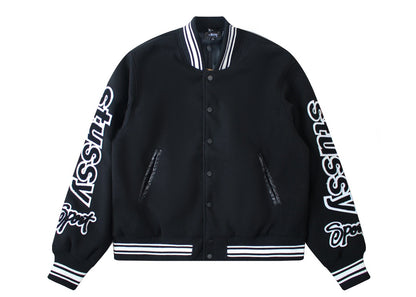 Stussy FW24 Embroidery ArmsVarsity Jacket
