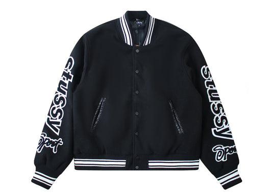 Stussy FW24 Embroidery ArmsVarsity Jacket
