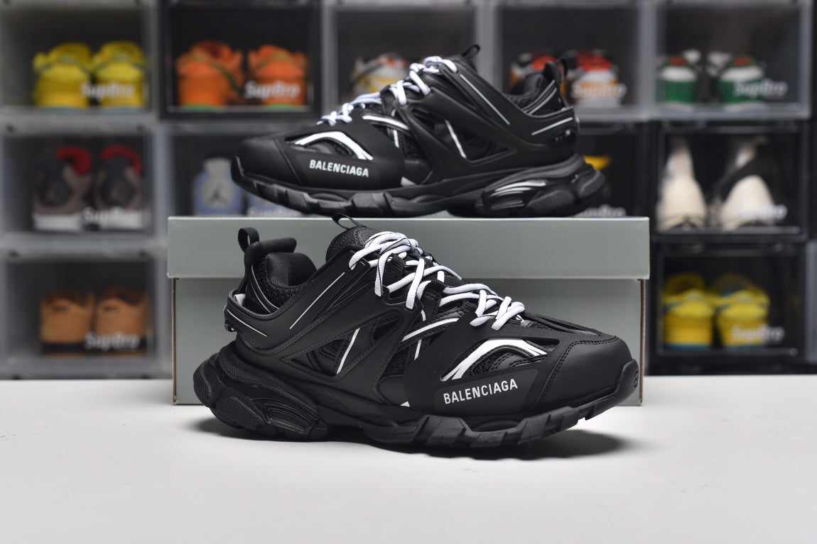 Balenciag* Track Sneaker Black White