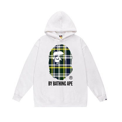 BAPE plaid Ape Head logo hoodie