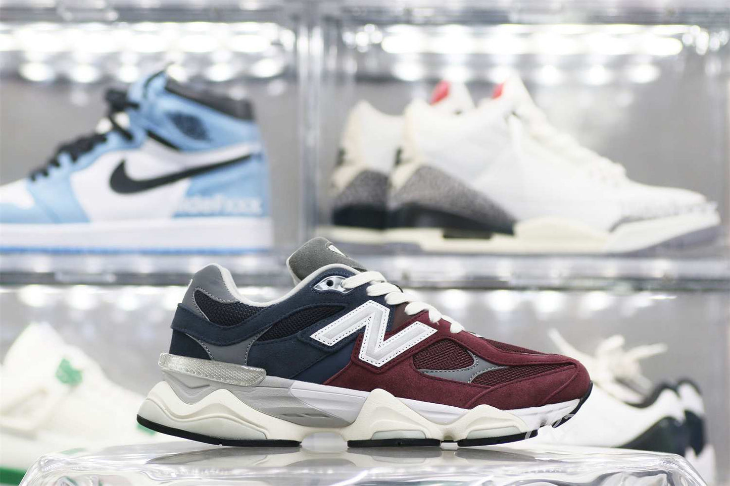 New Balance 9060 Wine Red Navy Grey