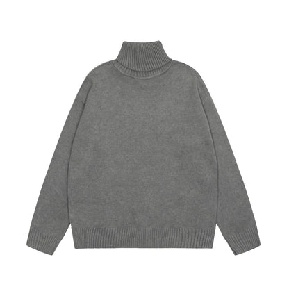 Am1 2024SS classic gray jacquard big heart turtleneck sweater SOOFSGWX