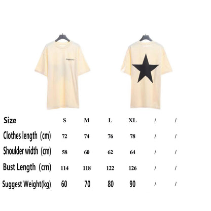 Fear of god Essentials back five-pointed star print short-sleeved T-shirt