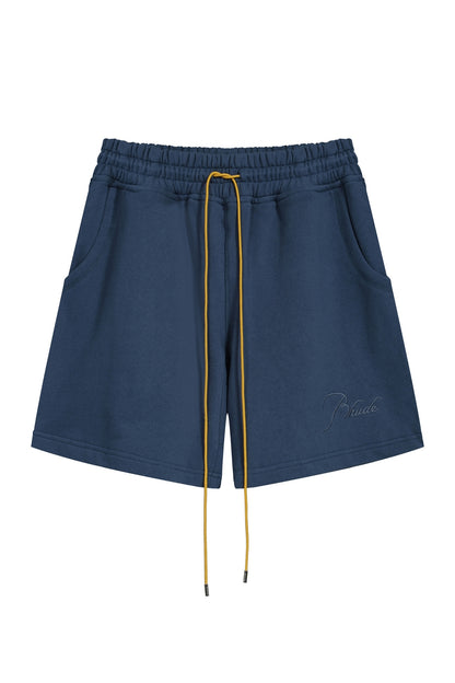 RHUDE monogram logo embroidered drawstring shorts