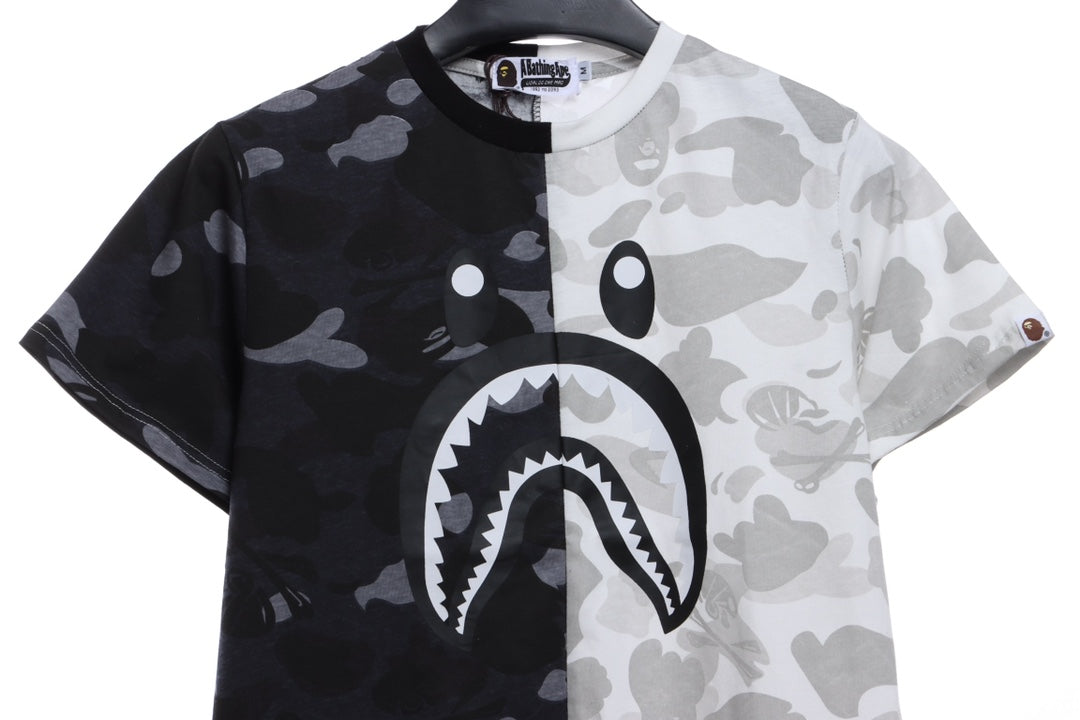 BAPE color matching camouflage shark mouth print short sleeves