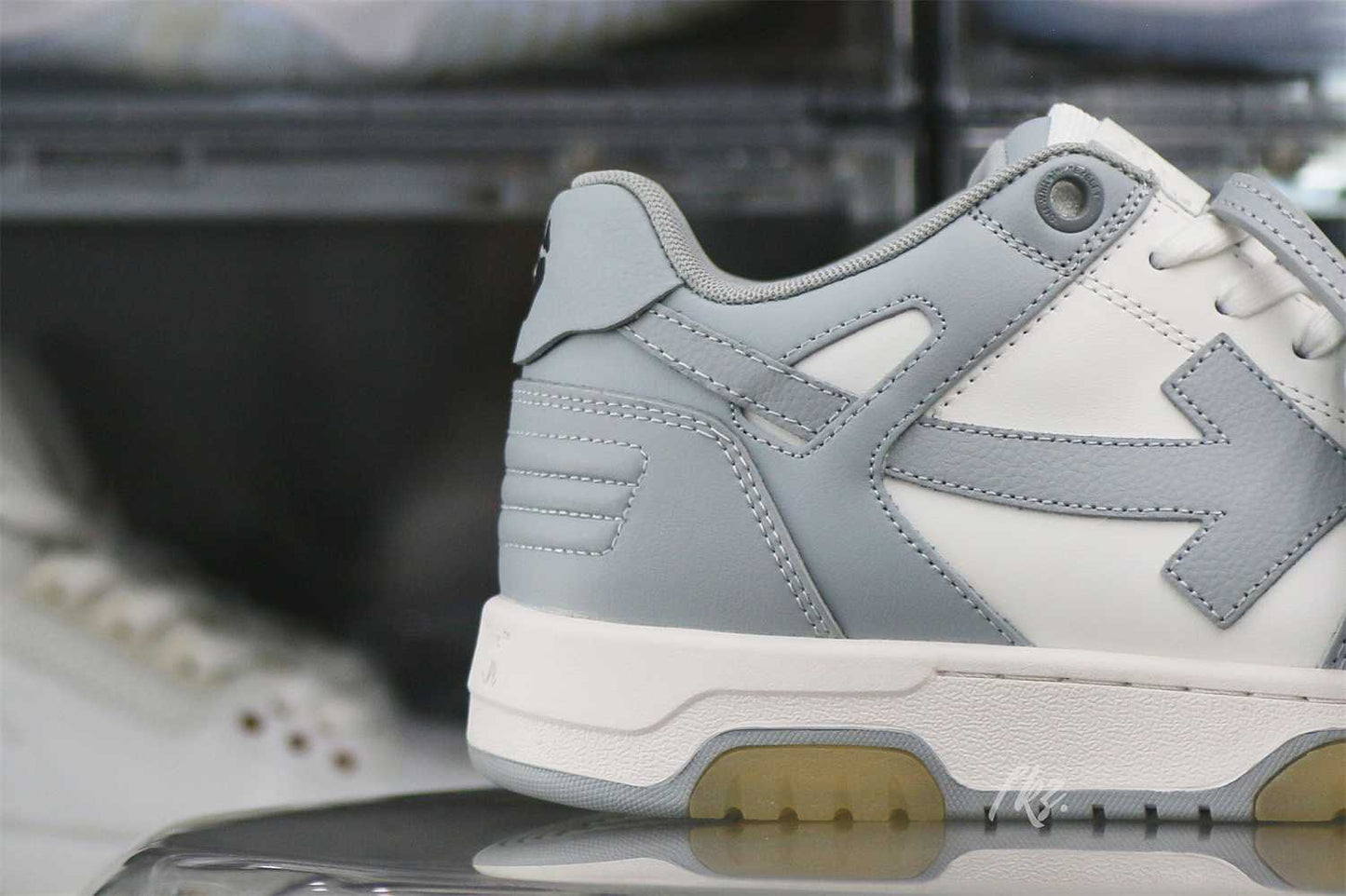 OFF-WHITE White & Gray Out Of Office Sneakers