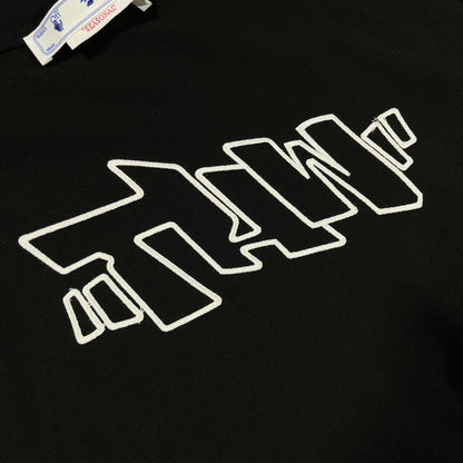 Ow23ss embroidery printing flocking letter short sleeves