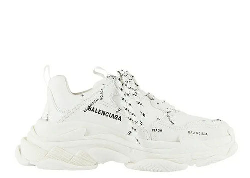 Balenciag* Triple S Trainer Allover Logo 鈥?White