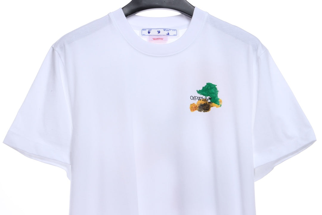 OW Environmental Protection Ink hand-painted graffiti short sleeves