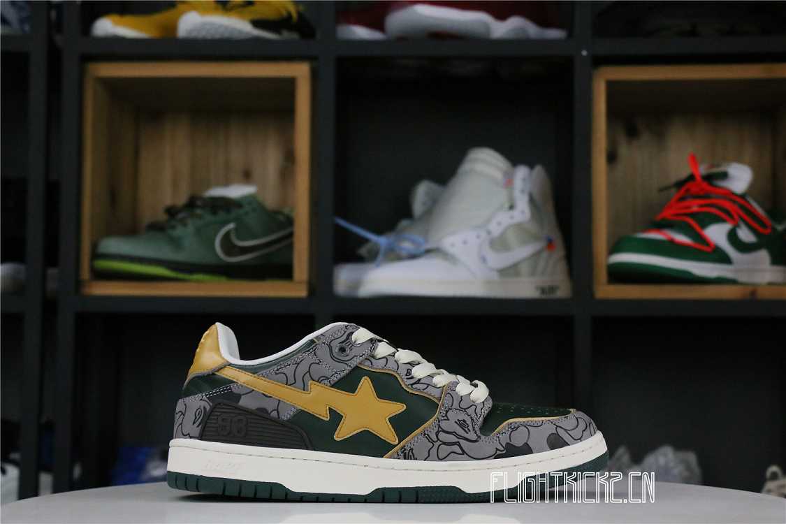 OFF-WHITE A Bathing Ape Bape SK8 Sta Grey Mustard Yellow