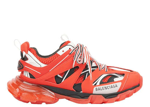 Balenciag* Track Sneaker Clear Sole 鈥?Red