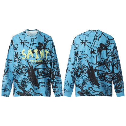 Saint Mich@el Tears Graffiti Full Print Long Sleeve