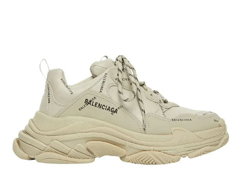 Balenciag* Wmns Triple S Sneaker All Over Logo 鈥?Beige