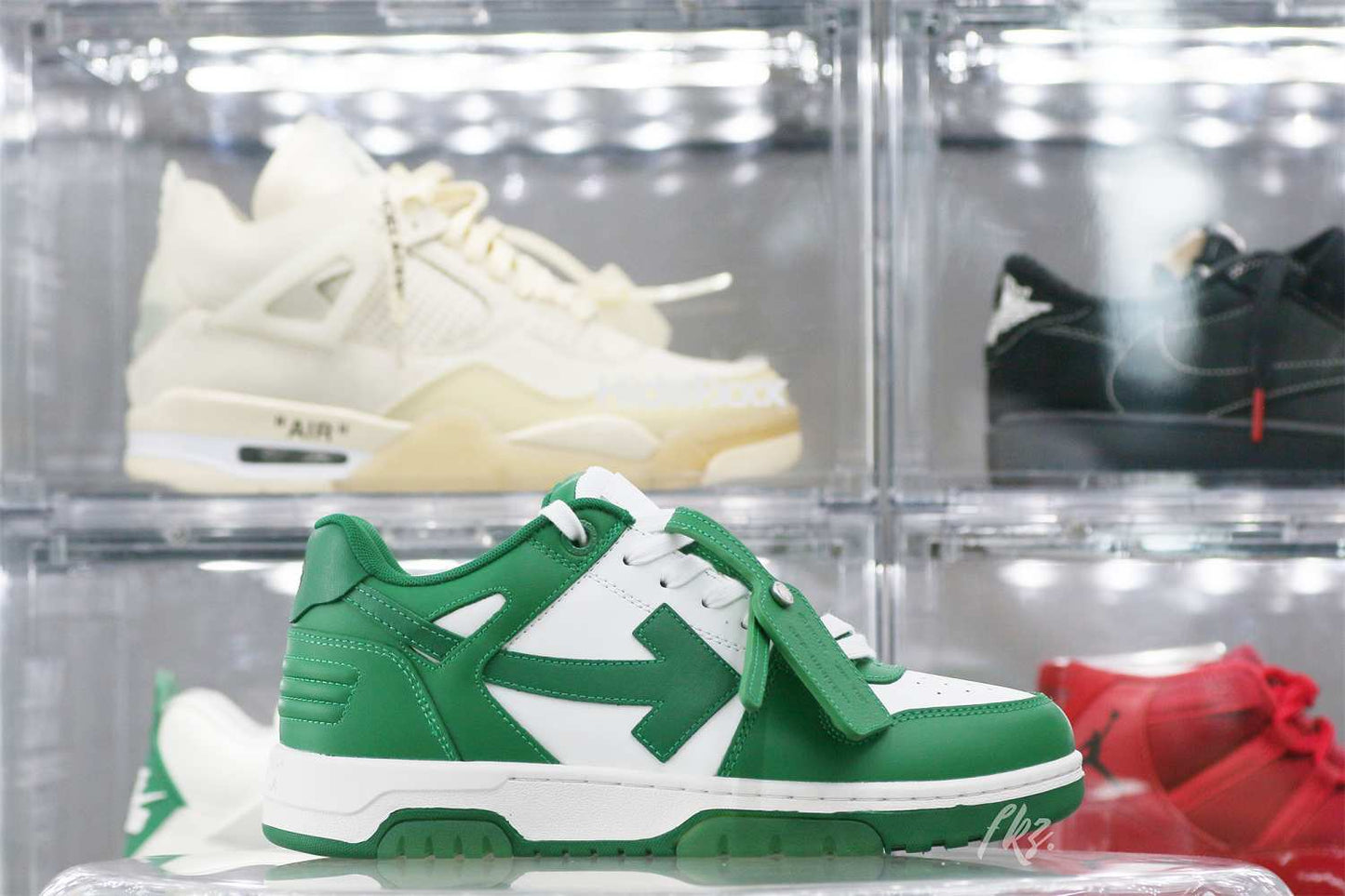 Off-White Green and White Out Of Office Sneaker