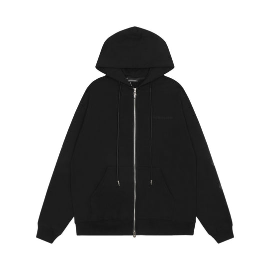 Chrome Hearts black embroidered and printed heavy-duty zip-up hoodie NU1XCWYD