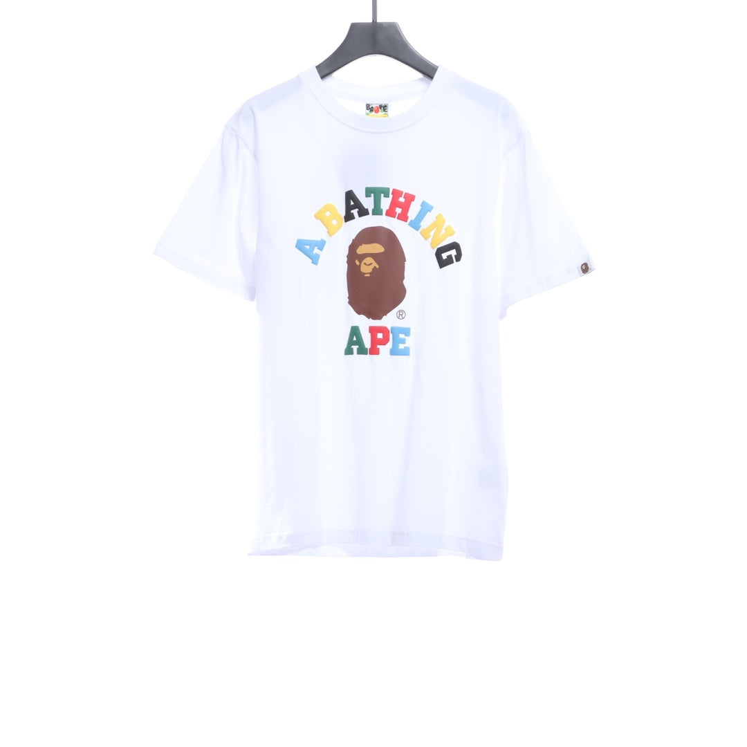 BAPE ape man colorful foam print short sleeves