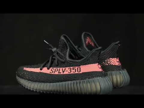 Yeezy 350 V2 Boost Core Black Red Kid(Ln5 A1)