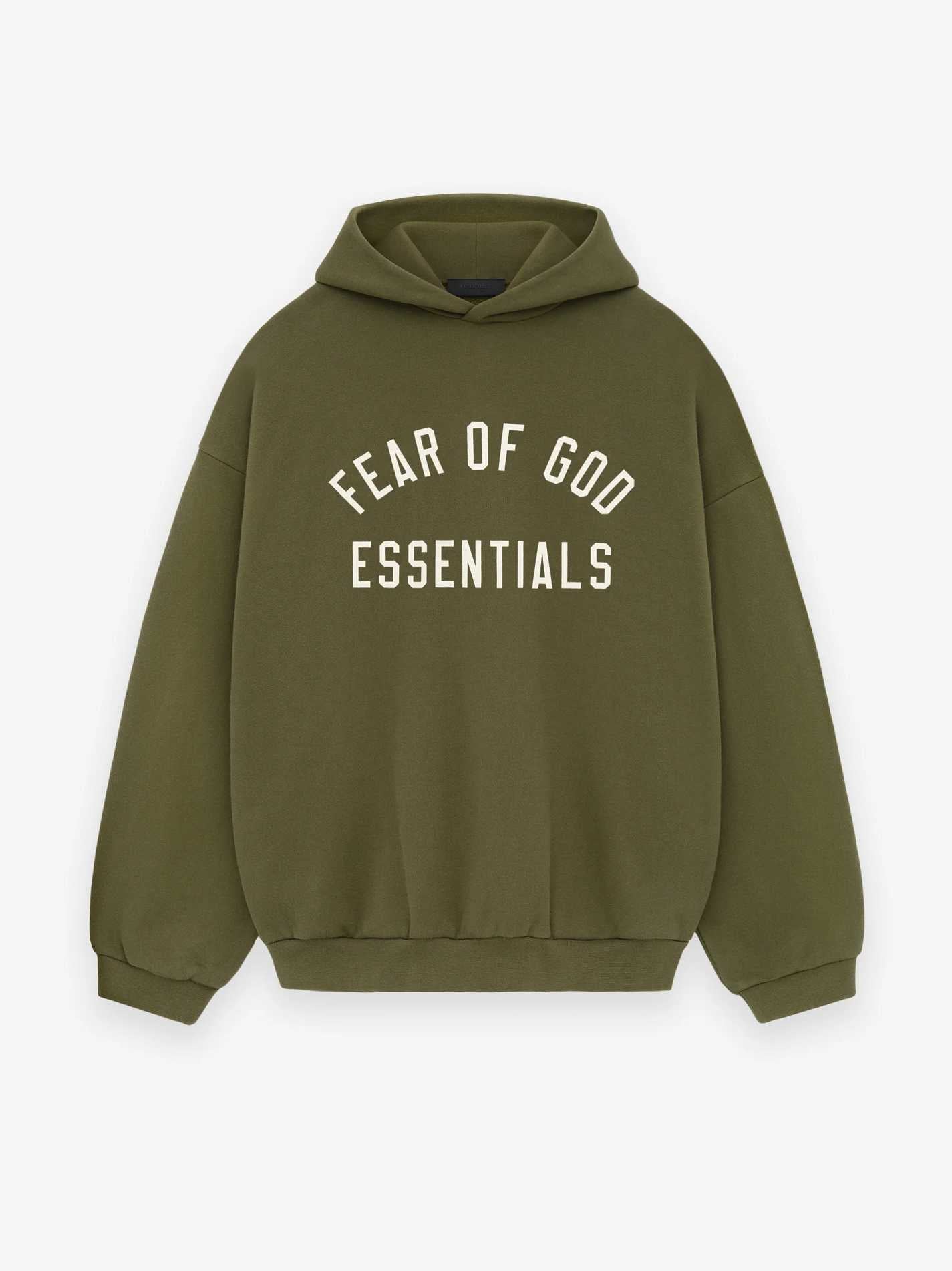FEAR OF GOD ESSENTIALS 24FW letter print hoodie.