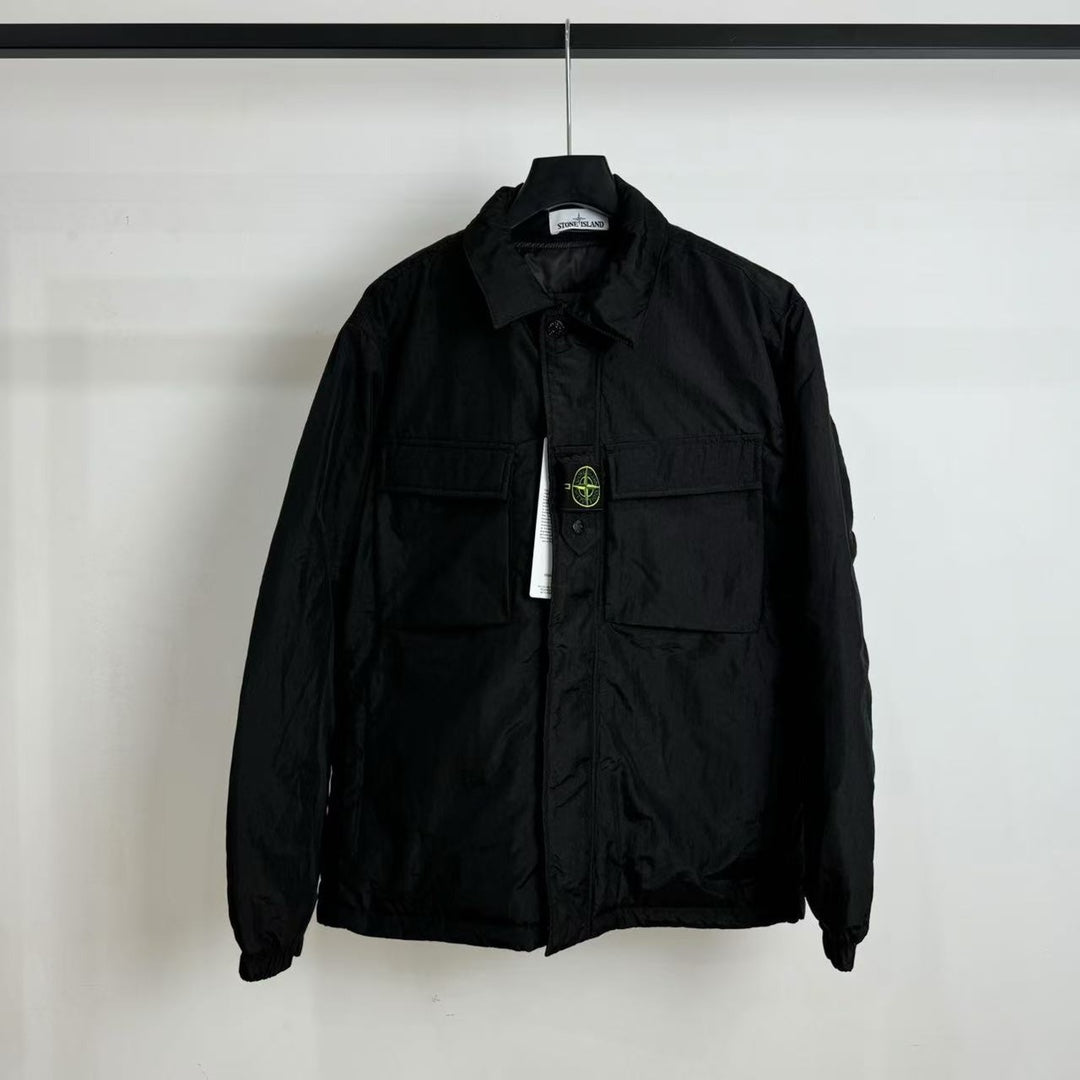 Stone 1sland Single-breasted cotton jacket