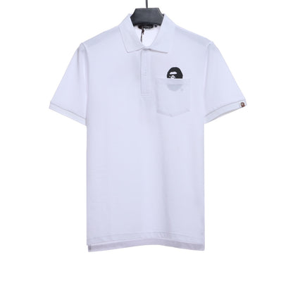 BAPE back colorful letter printing POLO short sleeves