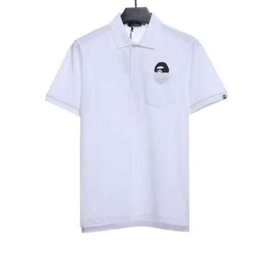 BAPE back colorful letter printing POLO short sleeves