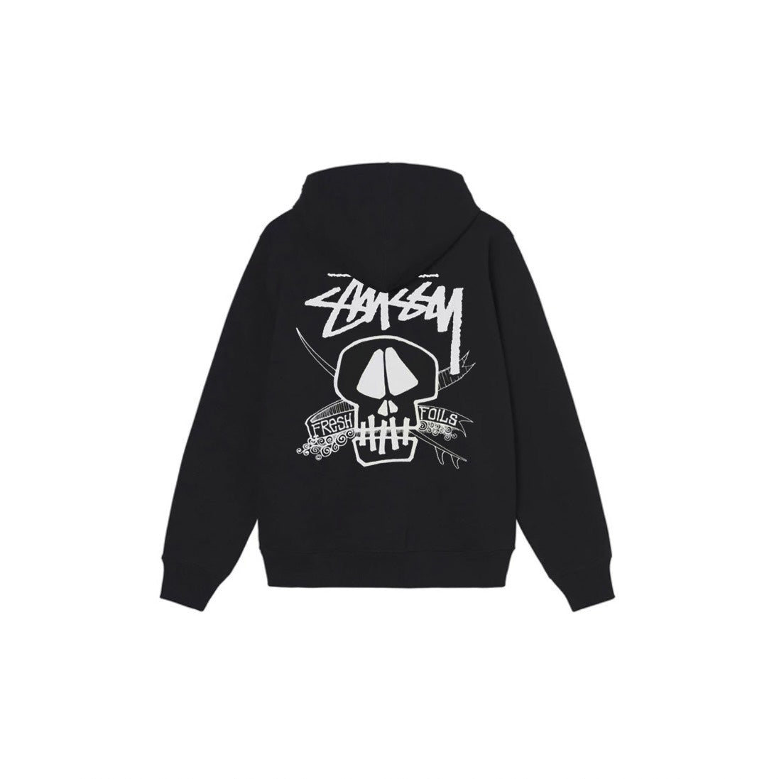Stu$$y SS24 Casual Lettering Round Neck Skull Graphic Printed Crewneck Hoodie