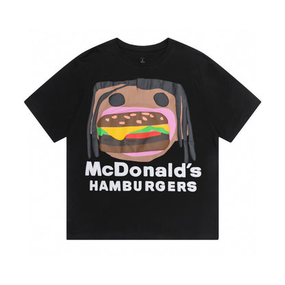 Travis Scott Foam hamburger mouth pattern short sleeves