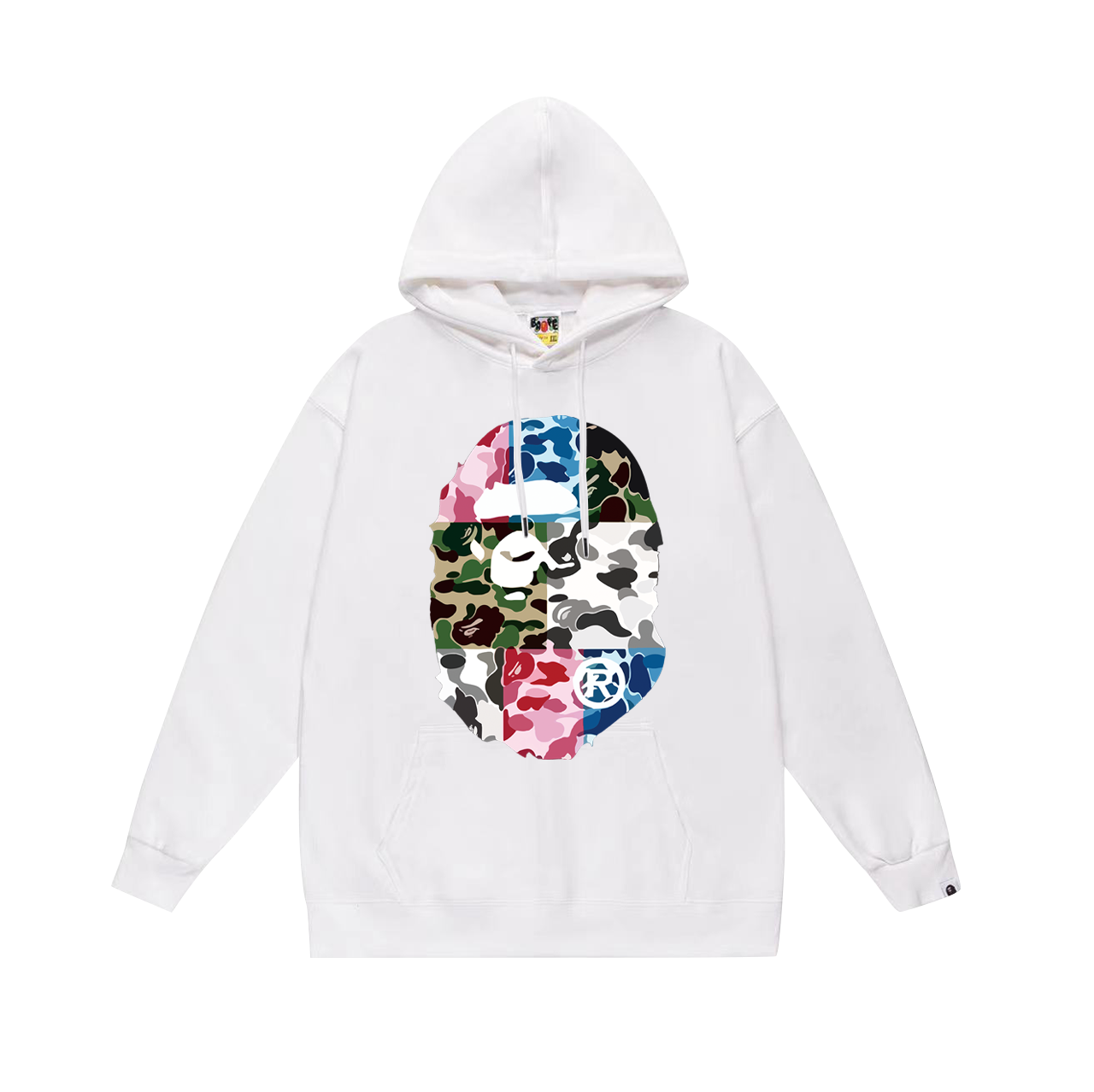 BAPE camo patchwork Ape Head print hoodie