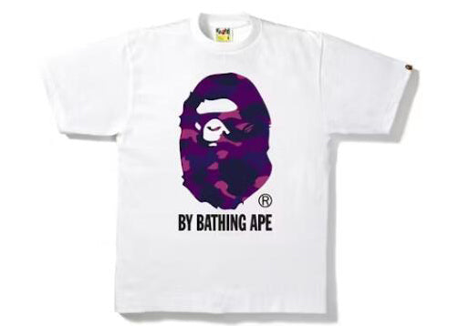 BAPE Purple Color Camo By Bathing Tee