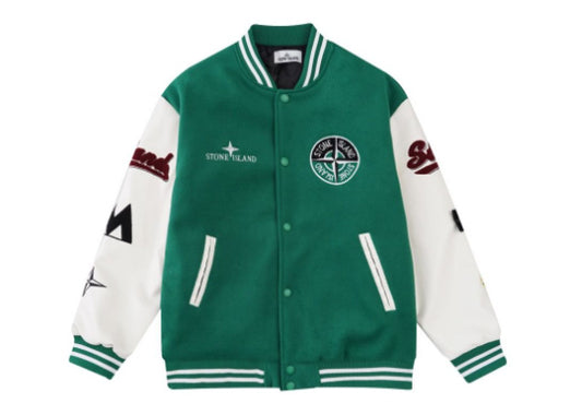 Stone 1Sland stone island splicing baseball tweed jacket