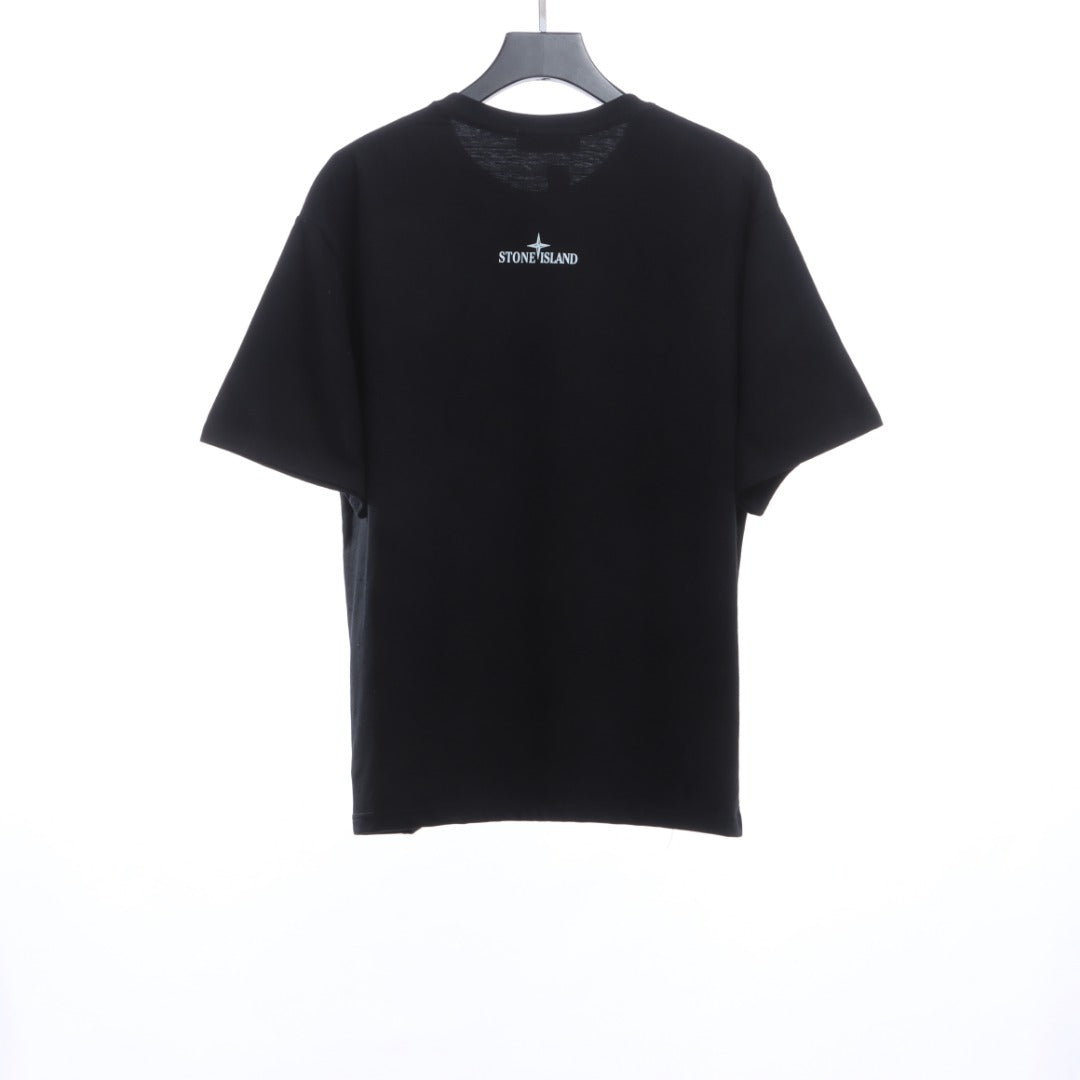 Stone Island Grid Compass Print Short Sleeve