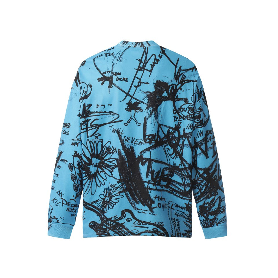 Saint Mich@el Tears Graffiti Full Print Long Sleeve
