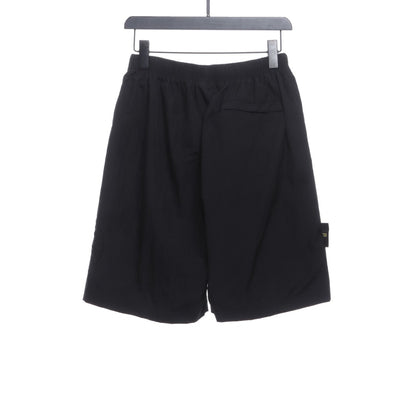 Stone Island Side compass large embroidered shorts gray