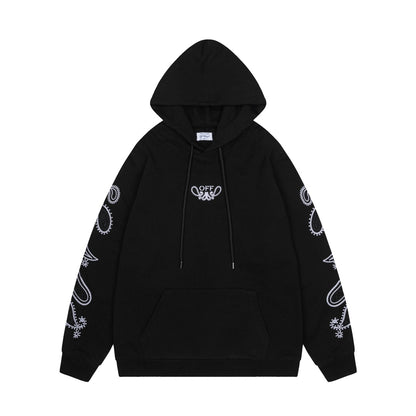 Off-White 24SS new embroidered paisley loose-fit hoodie