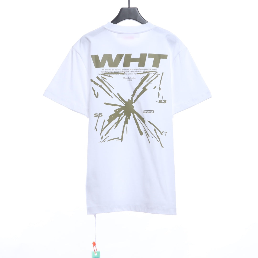 OW Sketch Splashed Ink Arrow Letter Short Sleeves