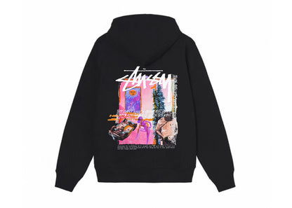 Stussy Daydream Graffiti Print Zipper Hoodie
