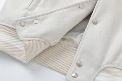 Off-White Embroidered Patchwork Leather White Jacket