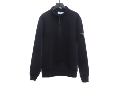Stone Island Stand Collar Half Zip Long Sleeve Sweatshirt
