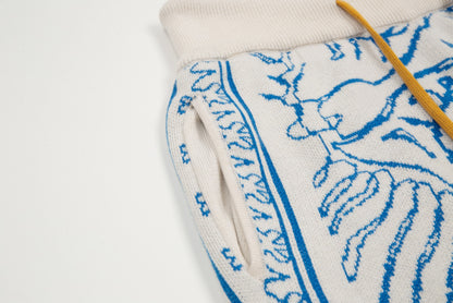 Rhud3 2023ss mens and womens identical Danube blue knitted shorts