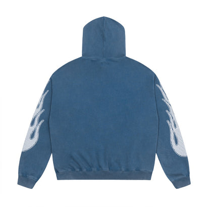 Saint Mich@el tears washed distressed salt-treated 400g heavy-weight vintage terry cloth hoodie P3FJ7LHP