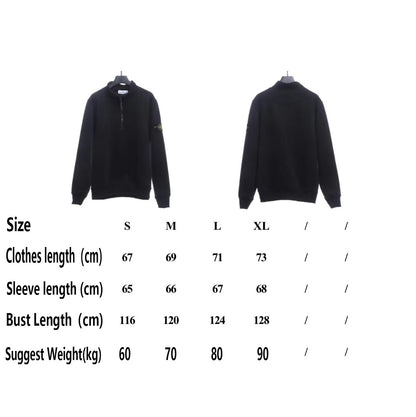 Stone Island Stand Collar Half Zip Long Sleeve Sweatshirt
