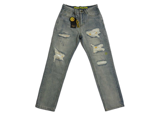 Drew House Smiley Face Jeans With Holes