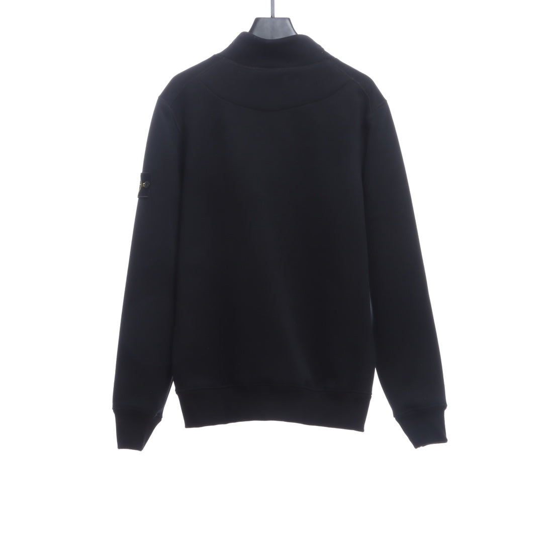 Stone Island Stand Collar Half Zip Long Sleeve Sweatshirt