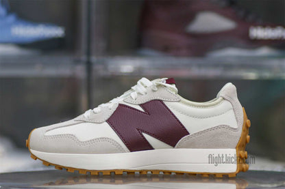 New Balance Wmns 327 White Dark Red