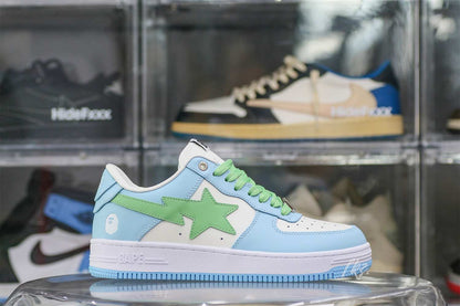 OFF-WHITE A Bathing Ape Bapesta 鈥?Pastel Pack Blue