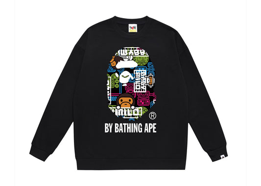 BAPE Ape Head cartoon graphic crewneck sweatshirt