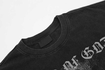 Fear Of God / Essentials style vintage washing handstand cross cross printing short sleeves