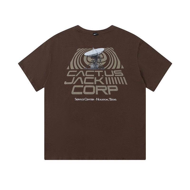 Travis Scott Solid color letter pattern printing short sleeves