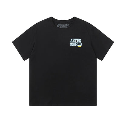 Travis Scott Cactus Jack Astroworld Staff head printing short sleeves