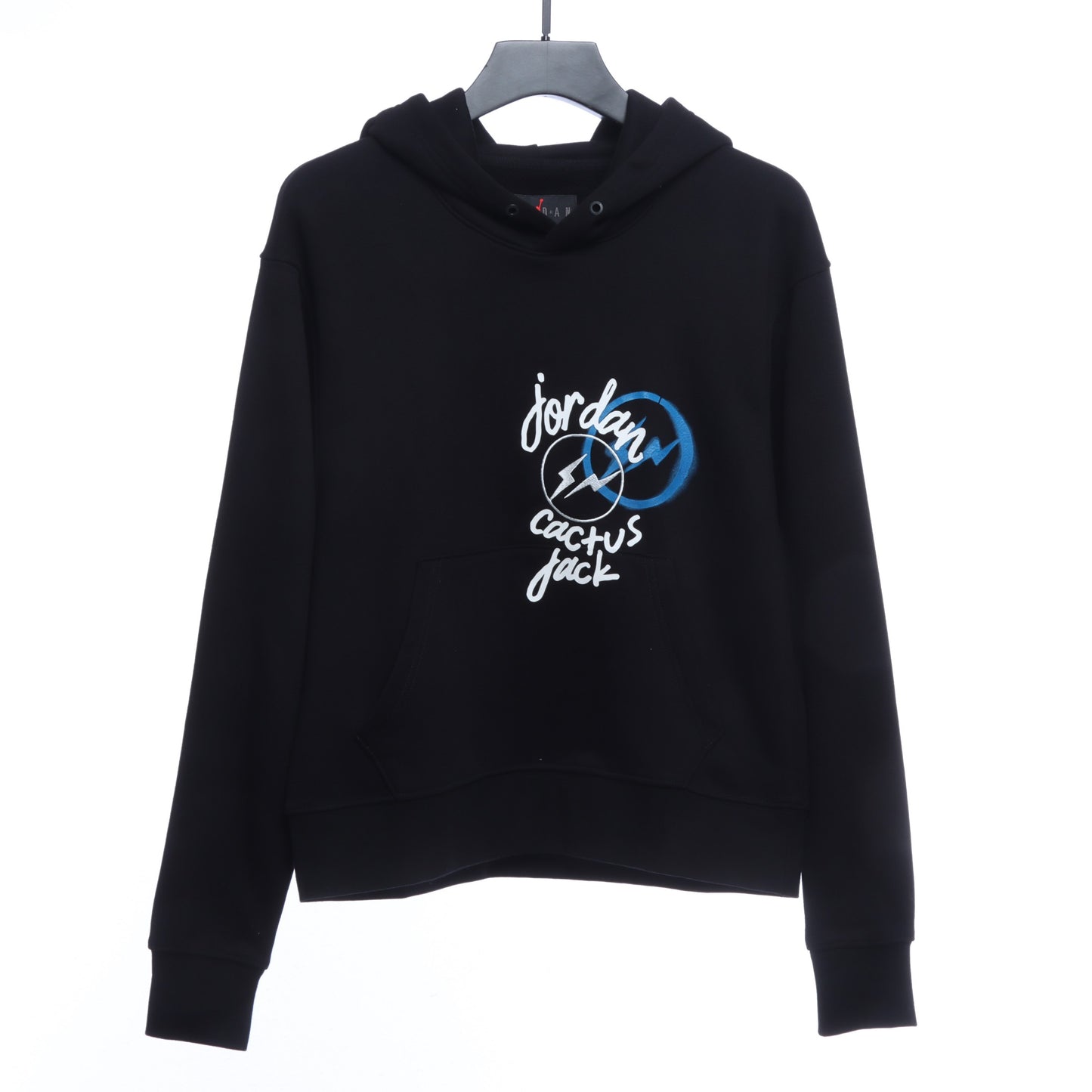 AJ x Travis ScottxFragment Design Triple Joint AJ Portrait Lightning Logo Print Hoodie